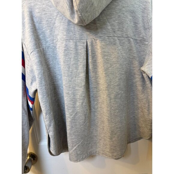 Philadelphia 76ers Basketball LS Scallop Grey Hooded Sweatshirt - Women Size Med - Picture 9 of 11